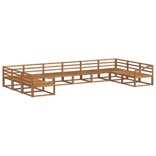 Комплект дивани за открито 10 pcs Естествен