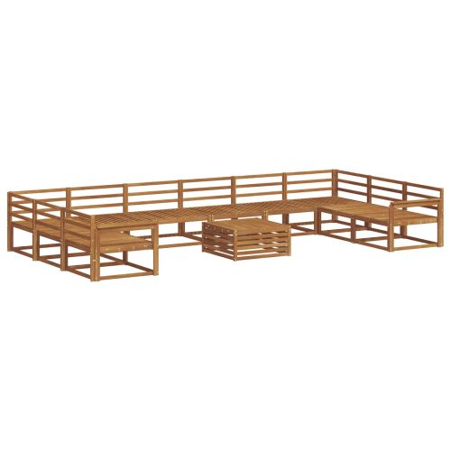 Комплект дивани за открито 11 pcs Естествен