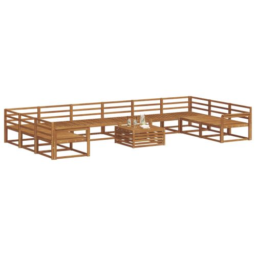 Комплект дивани за открито 11 pcs Естествен