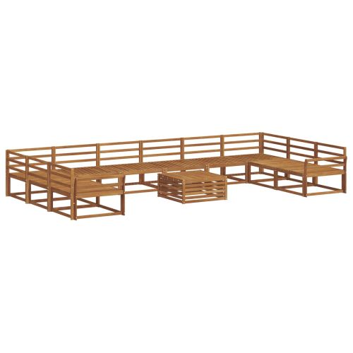 Комплект дивани за открито 11 pcs Естествен