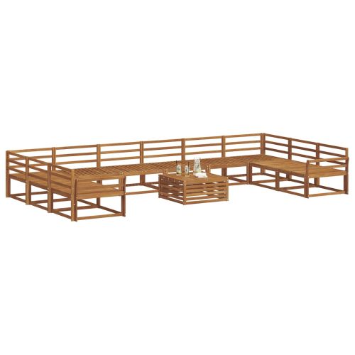 Комплект дивани за открито 11 pcs Естествен