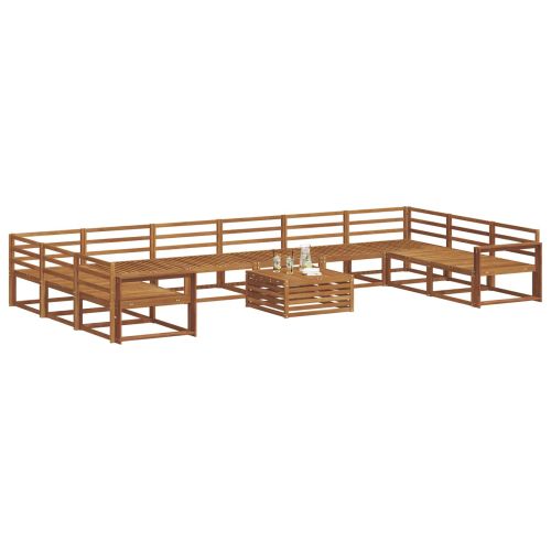 Комплект дивани за открито 11 pcs Естествен