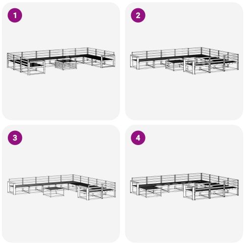 Комплект дивани за открито 11 pcs Естествен