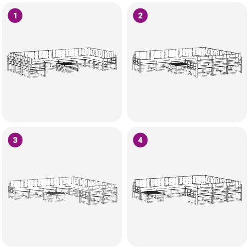 Комплект дивани за открито 11 pcs Натурален и Антрацит