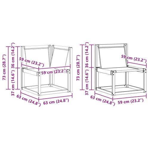 Комплект дивани за открито 7 pcs Натурален и Крема