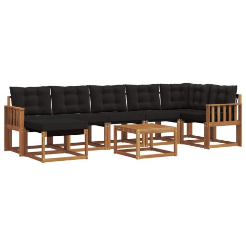 Комплект дивани за открито 8 pcs Естествено и черно