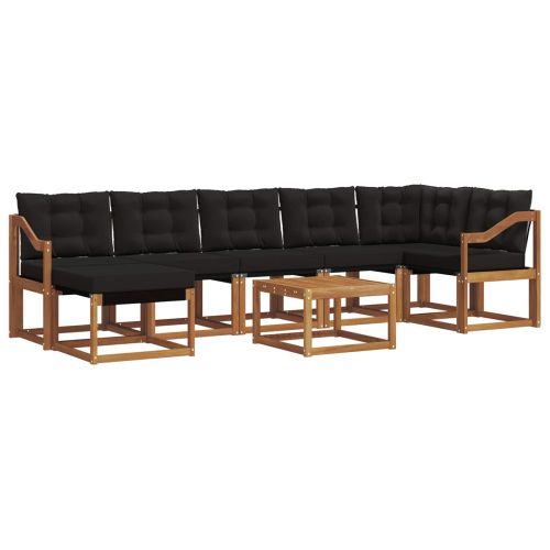 Комплект дивани за открито 8 pcs Естествено и черно