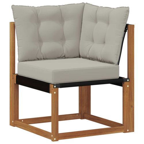 Комплект дивани за открито 9 pcs Естествено и светло сиво