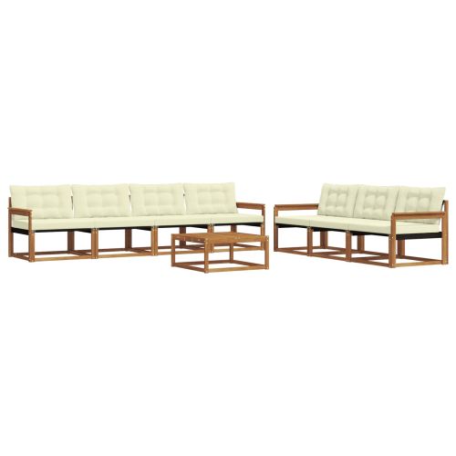 Комплект дивани за открито 8 pcs Натурален и Крема