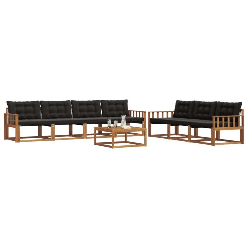 Комплект дивани за открито 8 pcs Естествено и черно