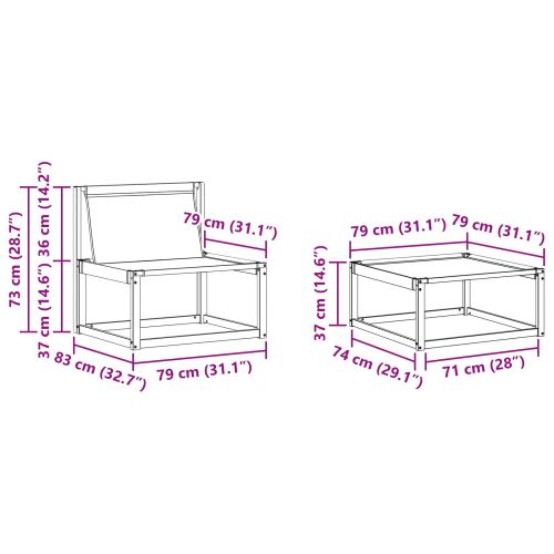 Комплект дивани за открито 5 pcs Натурален и Крема