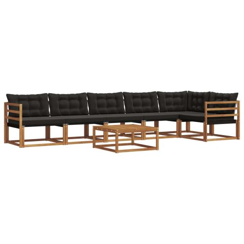 Комплект дивани за открито 7 pcs Естествено и черно