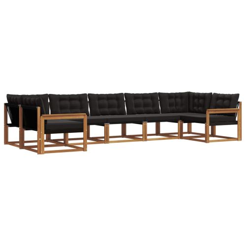 Комплект дивани за открито 7 pcs Естествено и черно