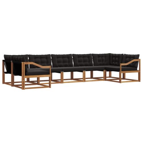Комплект дивани за открито 7 pcs Естествено и черно