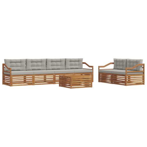Комплект дивани за открито 7 pcs Естествено и светло сиво