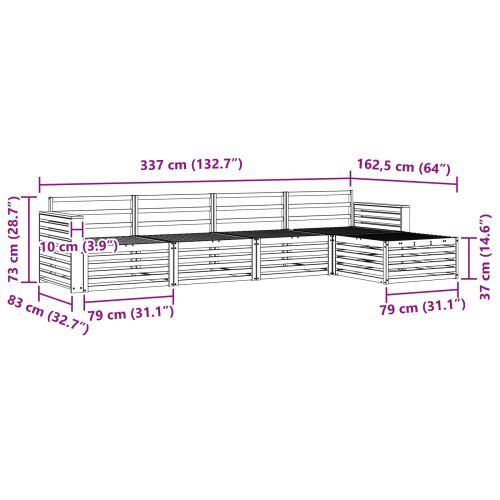Комплект дивани за открито 5 pcs Естествен