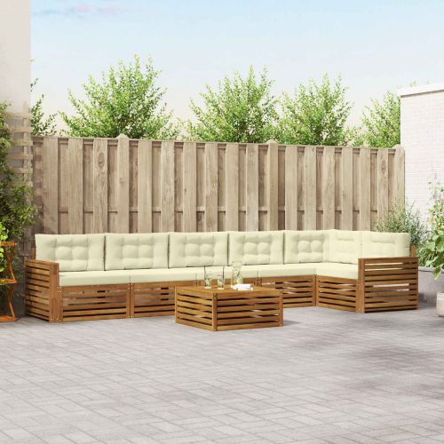 Комплект дивани за открито 7 pcs Натурален и Крема