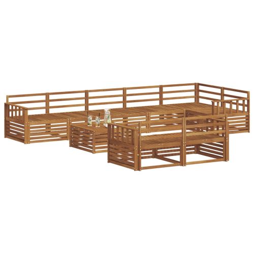 Комплект дивани за открито 9 pcs Естествен