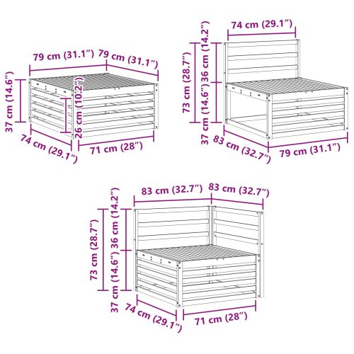 Комплект дивани за открито 9 pcs Естествен