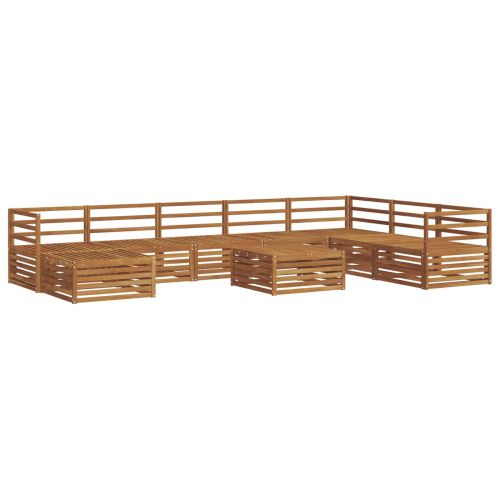 Комплект дивани за открито 9 pcs Естествен
