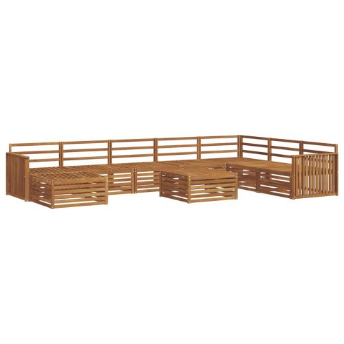 Комплект дивани за открито 9 pcs Естествен