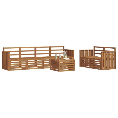 Комплект дивани за открито 7 pcs Естествен