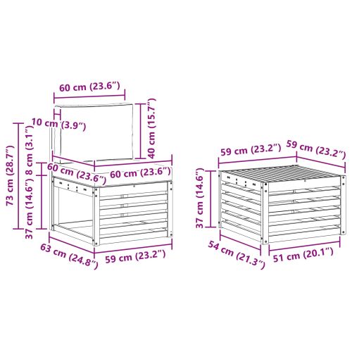 Комплект дивани за открито 7 pcs Натурален и Бежов