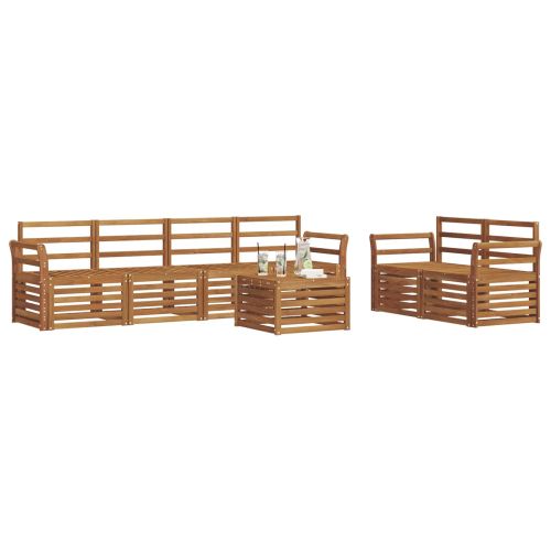Комплект дивани за открито 7 pcs Естествен