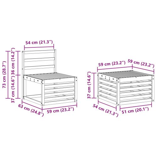 Комплект дивани за открито 7 pcs Натурален и Бежов