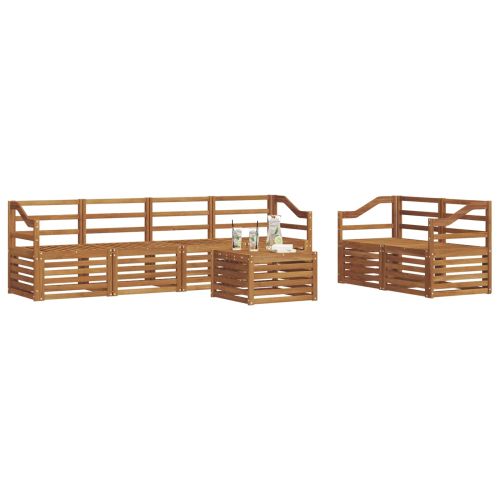 Комплект дивани за открито 7 pcs Естествен