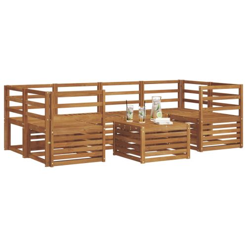 Комплект дивани за открито 7 pcs Естествен