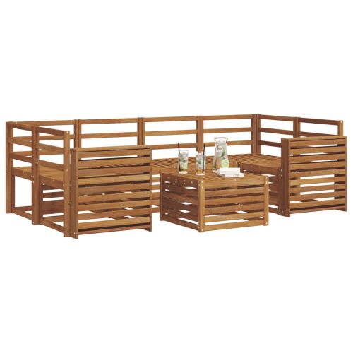 Комплект дивани за открито 7 pcs Естествен