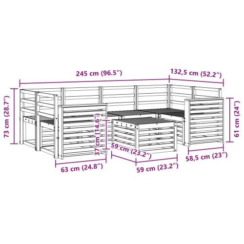 Комплект дивани за открито 7 pcs Естествен