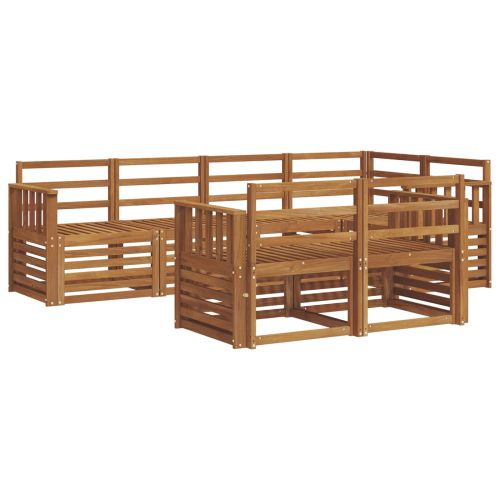 Комплект дивани за открито 7 pcs Естествен Полиестер