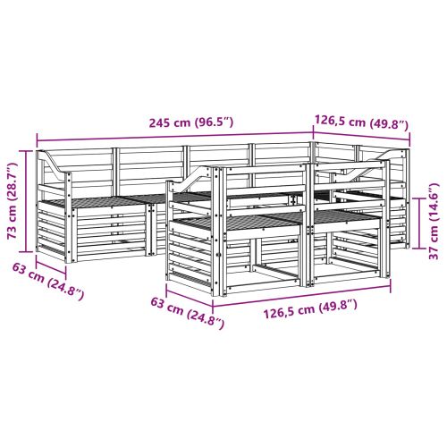 Комплект секционен диван 7 pcs Естествен