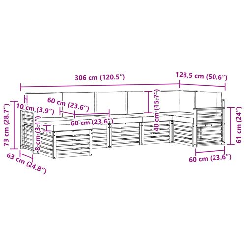 Комплект секционен диван 7 pcs Натурален и Антрацит
