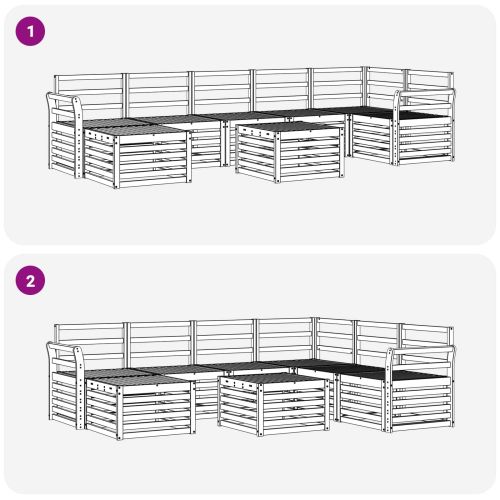 Комплект дивани за открито 8 pcs Естествен