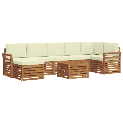 Комплект дивани за открито 8 pcs Натурален и Крема