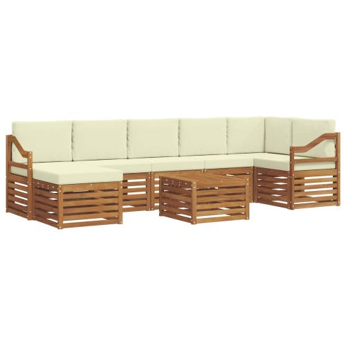 Комплект дивани за открито 8 pcs Натурален и Крема
