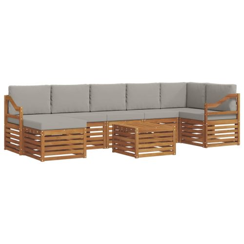 Комплект дивани за открито 8 pcs Естествено и светло сиво
