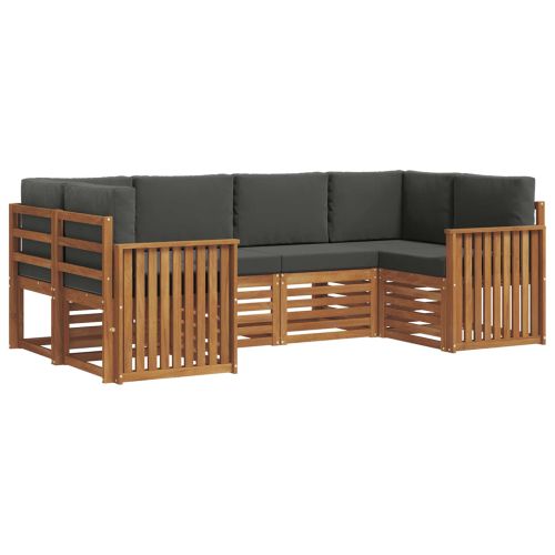 Комплект секционен диван 6 pcs Натурален и Антрацит