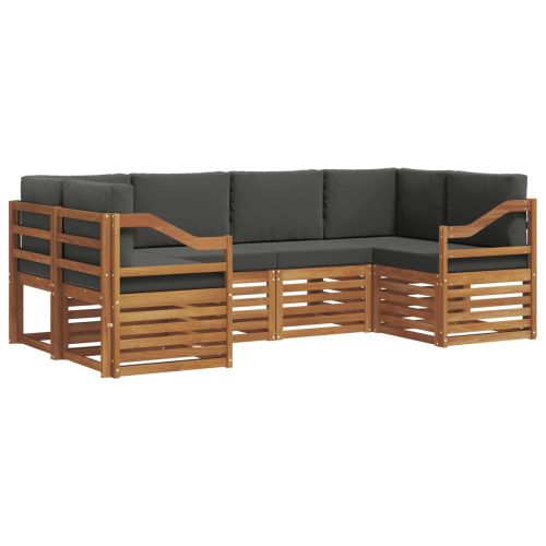 Комплект секционен диван 6 pcs Натурален и Антрацит