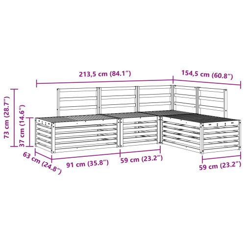 Комплект дивани за открито 4 Брой Естествен