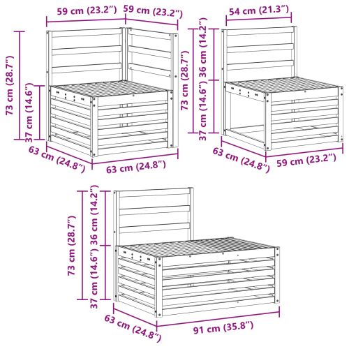 Комплект дивани за открито 4 Брой Естествен