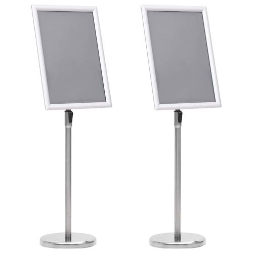 Стойки за плакати 2 pcs Сребрист 45 x 32,7 x 108 см Алуминий