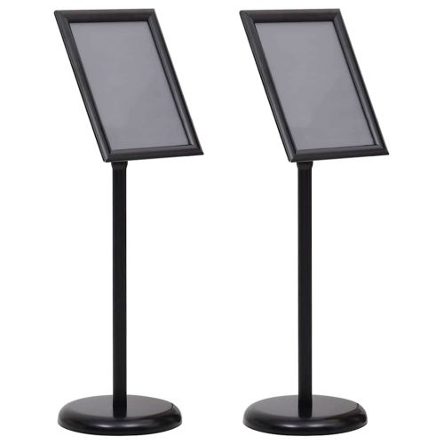 Стойки за плакати 2 pcs Черно 32.7 x 24 x 108 см Алуминий