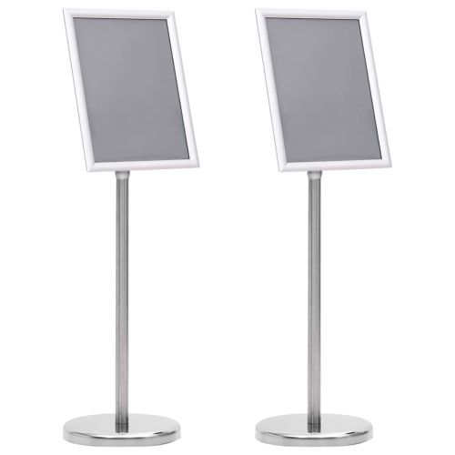 Стойки за плакати 2 pcs Сребрист 32.7 x 24 x 108 см Алуминий
