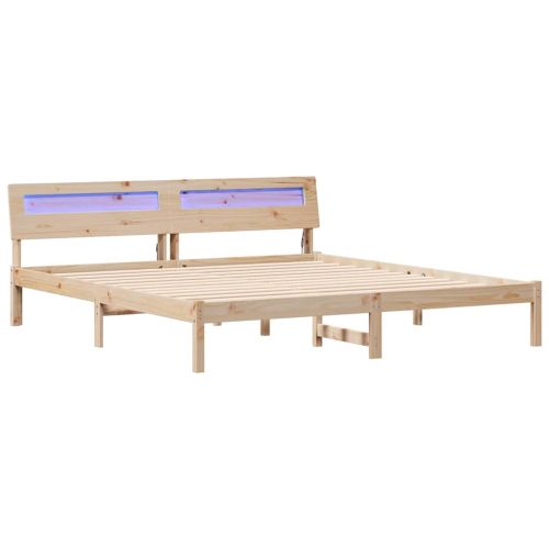 Рамка за легло Кафяво 200 x 200 cm Солидно борово дърво