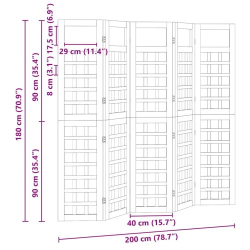 Екран за уединение Меден кафяв 200 x 180 cm Солиден бор