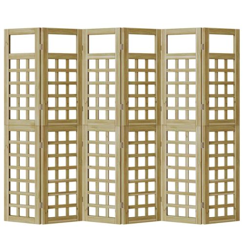 Екран за уединение Меден кафяв 240 x 180 cm Солиден бор